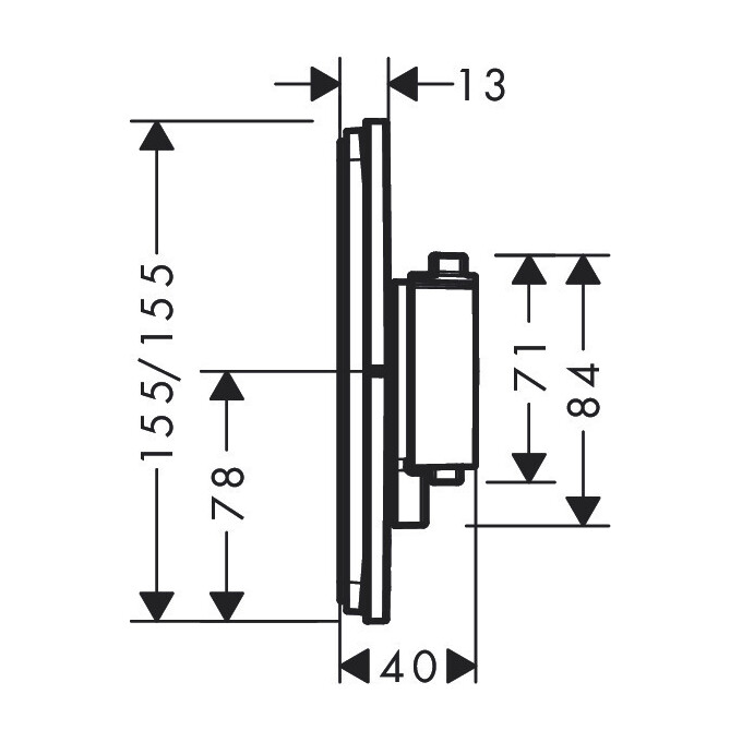 Зовнішня частина змішувача прихованого монтажу з термостатом для ванни Hansgrohe ShowerSelect Comfort E Brushed Bronze 15572140 (брашована бронза), Колір виробника: брашована бронза, фото , изображение 3