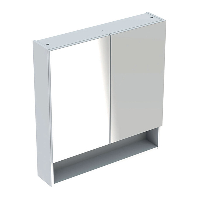 Зеркальный шкаф Geberit Selnova Square 501.268.00.1 (79x85 см, белый глянцевый, распашной), Доступные размеры: 79 x 85, Цвет производителя: белый глянец, фото 
