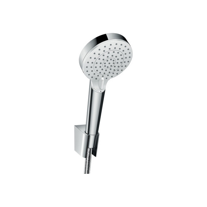 Лійка для душу Hansgrohe Crometta Vario White/Chrome 26692400 (білий/хром, дворежимна, зі шлангом та тримачем), фото 