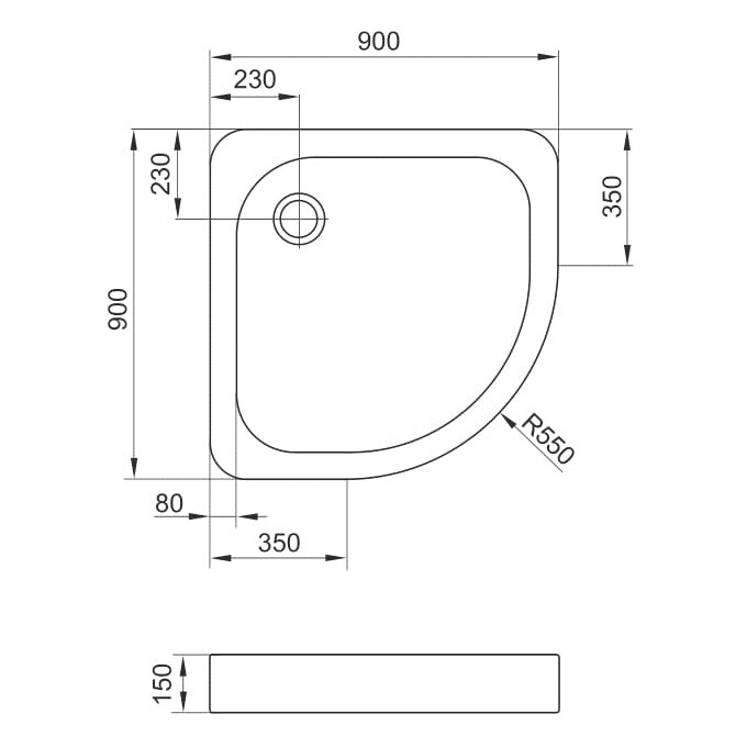 Душевой поддон Eger Tisza 599-0909R (90x90 см, с сифоном и ножками), фото 4