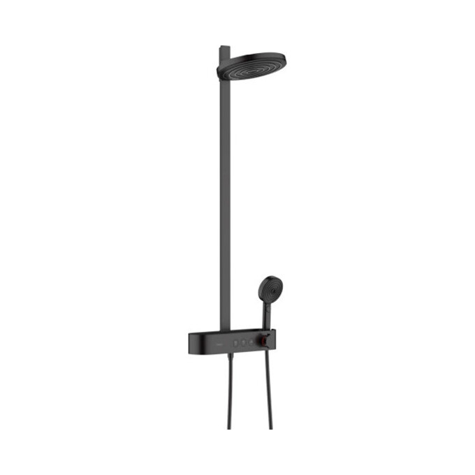Душевая система с термостатом Hansgrohe Pulsify Showerpipe Black Matt 24240670 (черная матовая, с полочкой), Цвет производителя: черный матовый, фото 