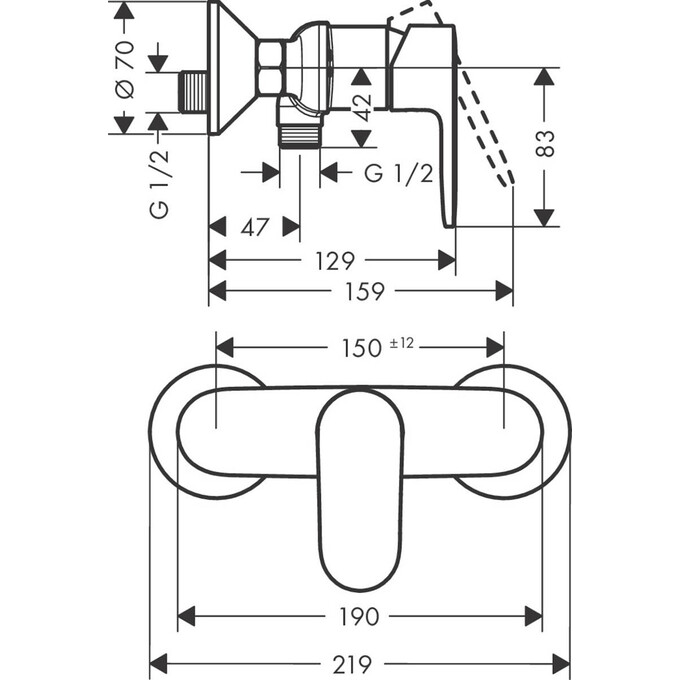 Змішувач для душу Hansgrohe Vernis Blend Chrome 71640000, Колір виробника: хром, фото , изображение 7
