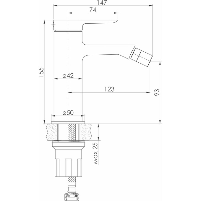 Смеситель для биде Volle Libra Chrome 1521.020101, Цвет производителя: хром, фото 2