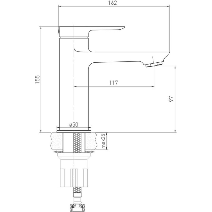 Смеситель для умывальника Volle Libra Black Matt 1521.010104 (черный матовый), фото 2