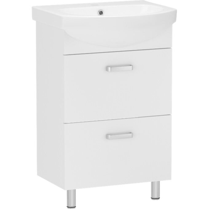 Тумба RJ Toft-L с умывальником Kolo Runa RJFU026-4150WHSET (RJFU026-4150WH+L81950000, 50 см, белая глянцевая, напольная), Доступные размеры: 50, Цвет производителя: белый глянец, фото 