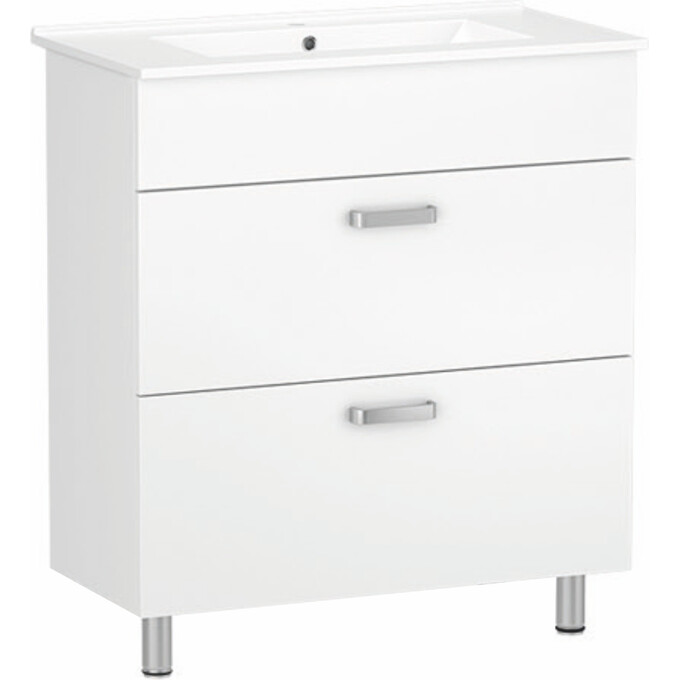 Тумба RJ Jet-L с умывальником RJ Jenor RJFU040-4160WHSET (RJFU040-4160WH+RZJ610, 60 см, белая глянцевая, напольная), Доступные размеры: 60, Цвет производителя: белый глянец, фото 