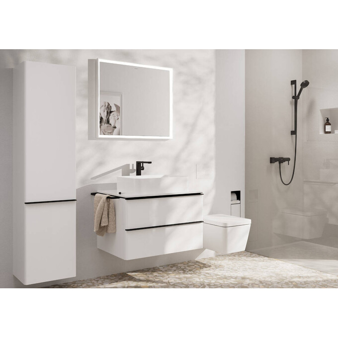 Змішувач для умивальника Hansgrohe Tecturis E Black Matt 73070670 (чорний матовий, високий, з каскадним виливом та донним клапаном), Колір виробника: чорний матовий, фото , изображение 2