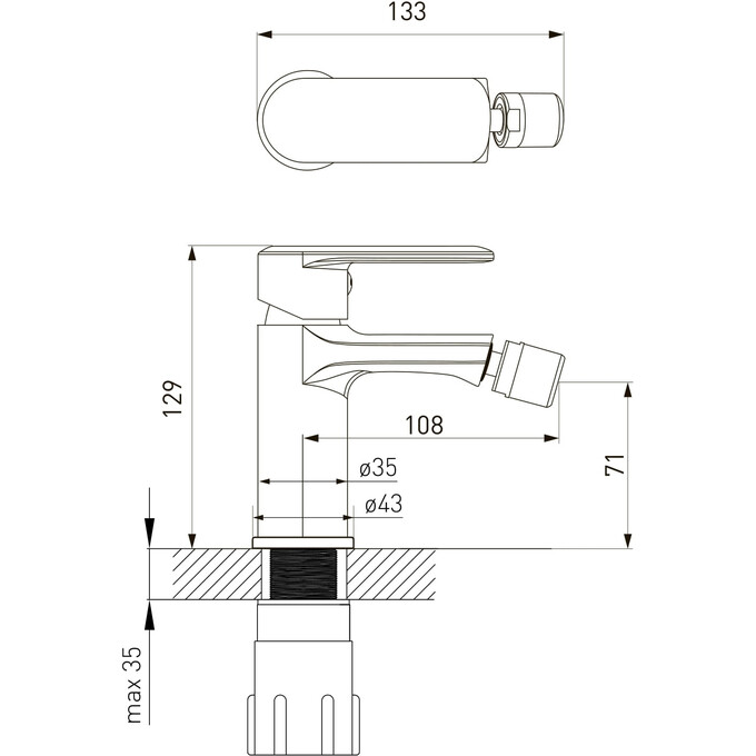 Смеситель для биде Volle Fiesta Black Matt 1534.020104 (черный матовый), фото 2