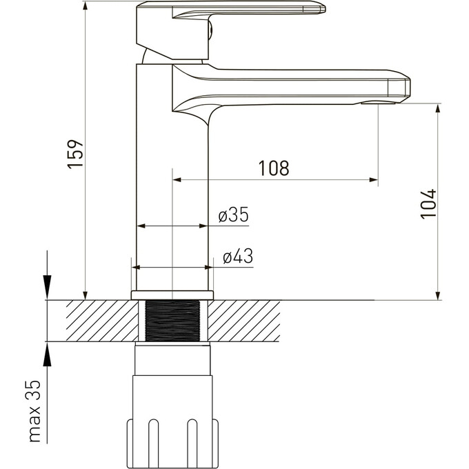 Змішувач для умивальника Volle Fiesta Black Matt 1534.010104 (чорний матовий), Колір виробника: чорний матовий, фото , изображение 2
