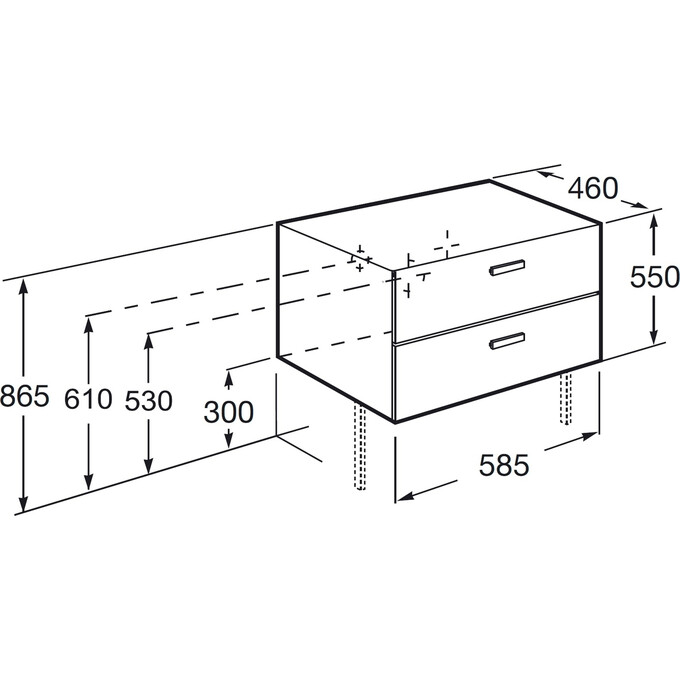 Подвесная тумба Roca Victoria Basic Modular A856575806 (59 см, белая глянцевая, подвесная), фото 2