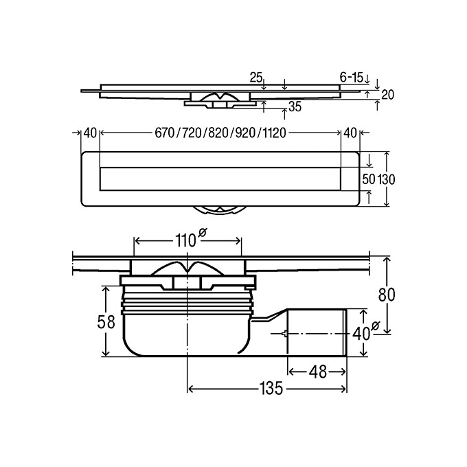 Душевой трап Viega Advantix Visign ER10 Stainless steel 753191 (120 см, нержавейка), Цвет производителя: нержавейка, Доступные размеры: 120, фото 3