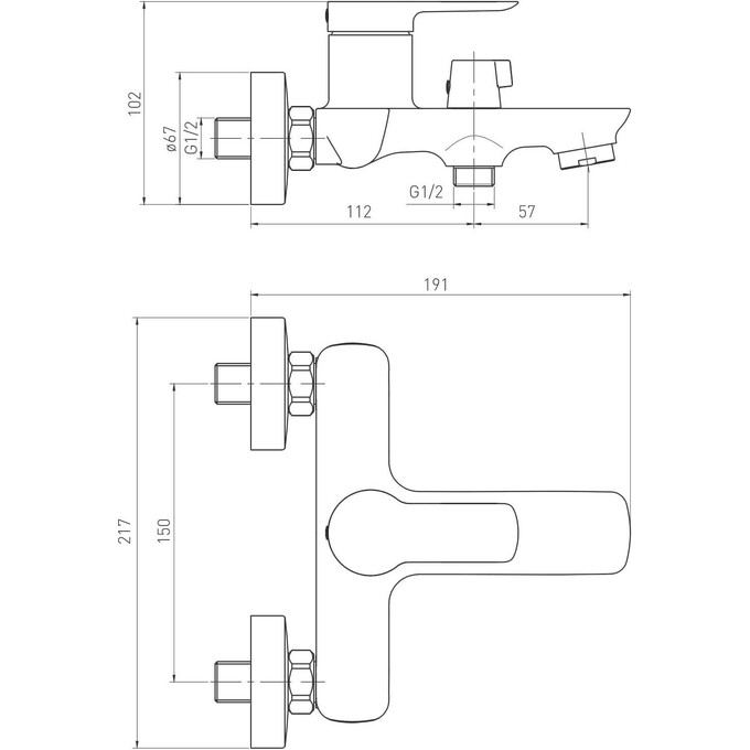 Смеситель для ванны Volle Libra Black Matt 1521.030104 (черный матовый), Цвет производителя: черный матовый, фото 3