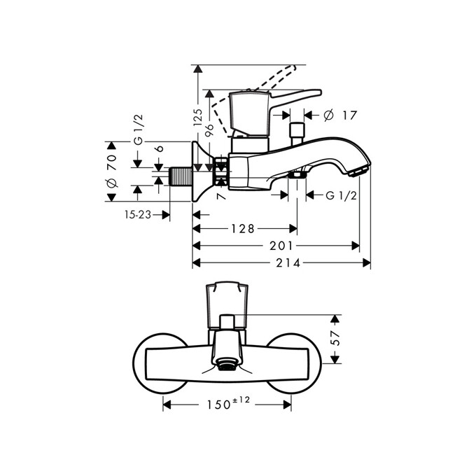 Змішувач для ванни Hansgrohe Metropol Classic Chrome 31340000, фото , изображение 7