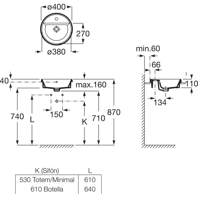 Умывальник Roca Gap A3270Y4000 (40 см), Доступные размеры: 40 x 40, Цвет производителя: белый глянец, фото 2