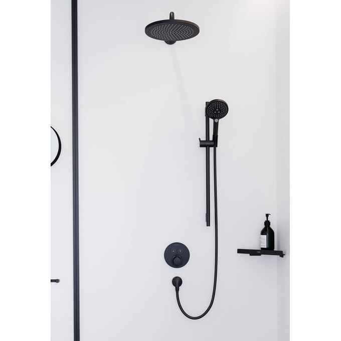 Полка для душа Hansgrohe Addstoris Black Matt 41741670 (черная матовая, угловая), Цвет производителя: черный матовый, фото 4