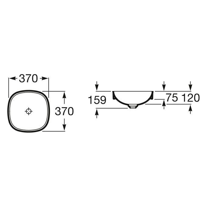 Умывальник Roca Inspira A32750R650 (37x37 см, бежевый матовый), Доступные размеры: 37 x 37, Цвет производителя: бежевый матовый, фото 2