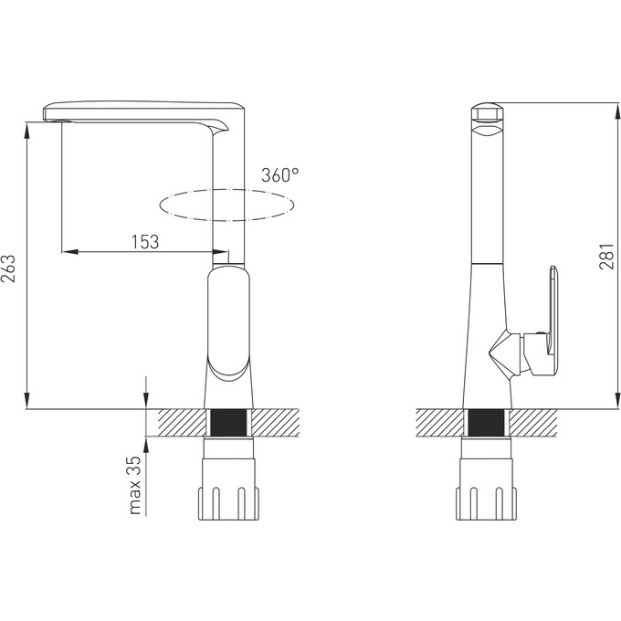 Змішувач для кухні Volle Fiesta Black Matt 1534.110104 (чорний матовий), Колір виробника: чорний матовий, фото , изображение 2