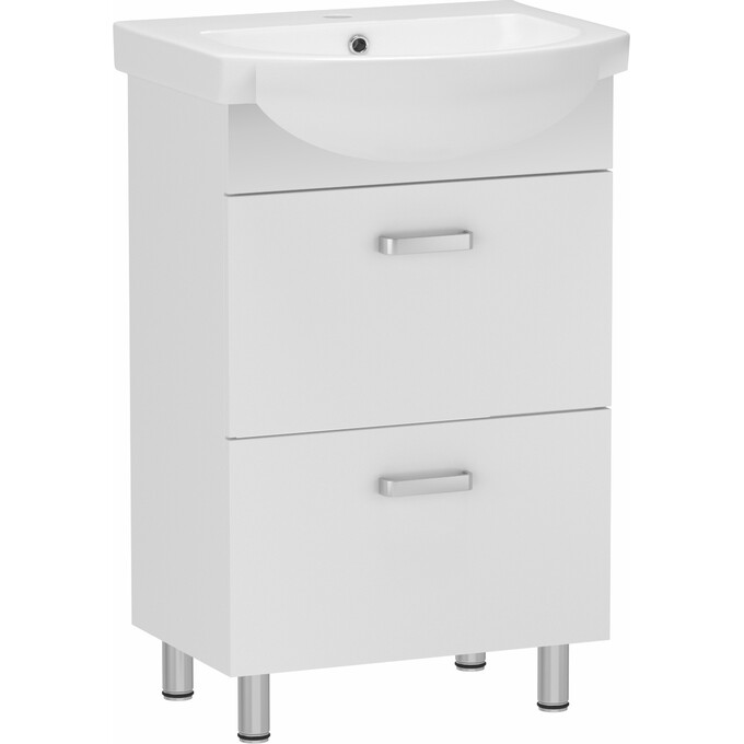 Тумба RJ Toft-L з умивальником Kolo Freja RJFU026-0155WHSET (RJFU026-0155WH+L71955000, 55 см, біла глянсова, підлогова), Доступні розміри: 55, Колір виробника: білий глянець, фото 