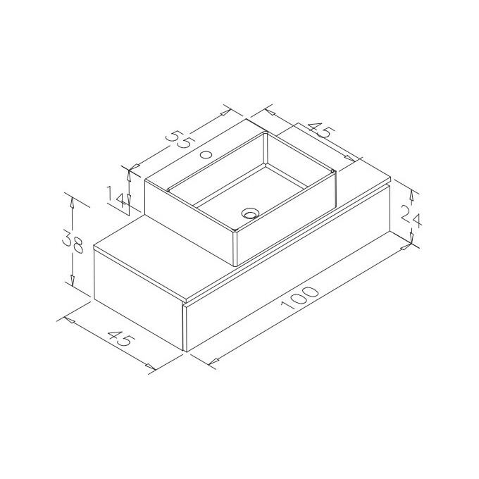Підвісна тумба Volle Leon 1911.381007 (100 см, біла глянсова, підвісна), Доступні розміри: 100, Колір виробника: білий глянець, фото , изображение 3