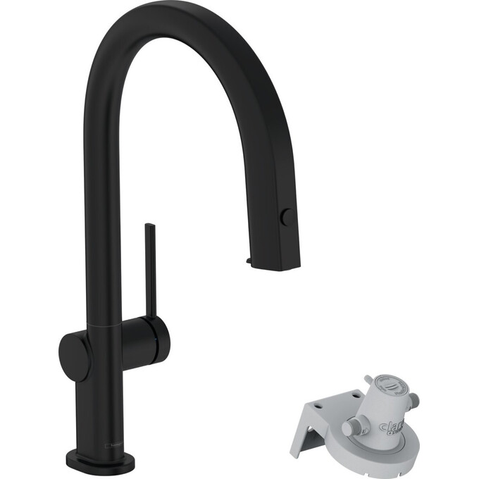 Смеситель для кухни Hansgrohe Aqittura M91 Black Matt 76803670 (черный матовый, с выдвижной лейкой и подключением питьевой воды), Цвет производителя: черный матовый, фото 