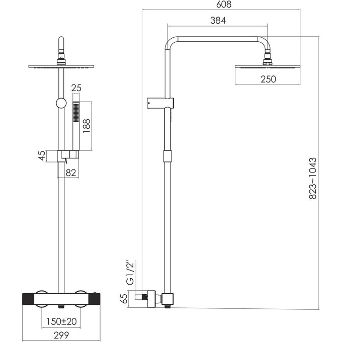 Душевая система с термостатом Imprese Deira Chrome ZMK122001090, Цвет производителя: хром, фото 2