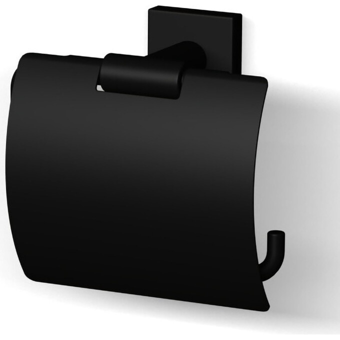 Держатель для туалетной бумаги Imprese Bilovec Black Matt 142255B (черный матовый, с крышкой), Цвет производителя: черный матовый, фото 