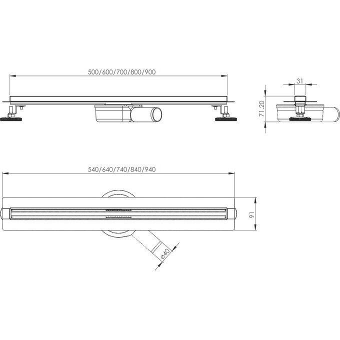 Душевой трап Volle Master Linea Flecha Chrome 9046.212214 (50 см, хром), Цвет производителя: хром, Доступные размеры: 50, фото 3