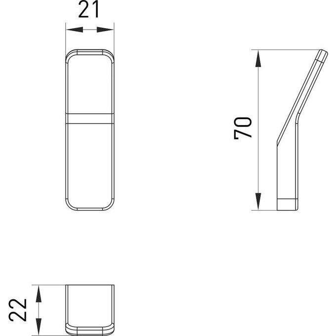 Крючок для ванной Volle Solo Nickel  2510.200102 (никель, одинарный), Цвет производителя: никель, фото 2
