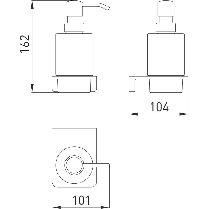 Дозатор для жидкого мыла Volle Solo Chrome 2510.230101 (настенный), Цвет производителя: хром, фото 2