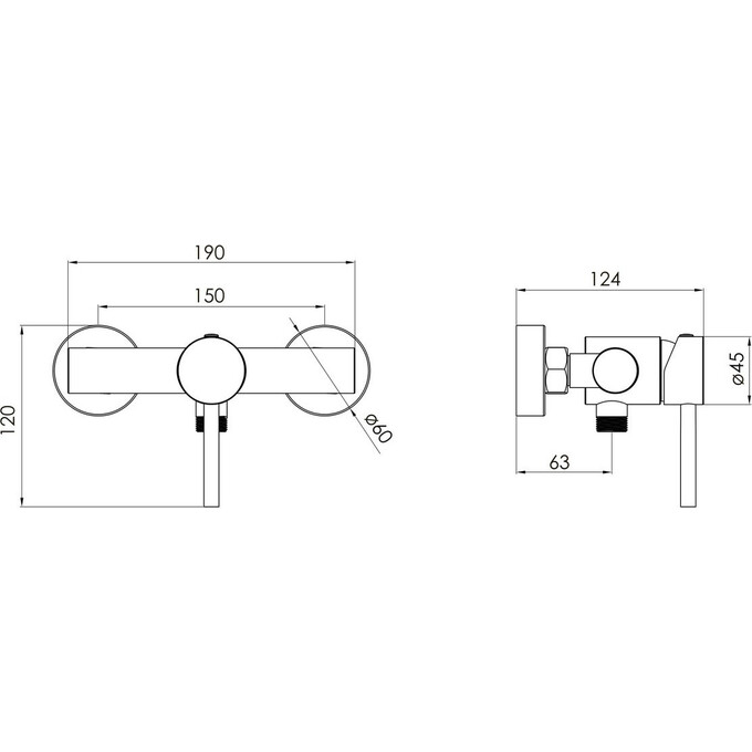 Змішувач для душу Volle Cruze Nickel 1547.100102 (нікель), Колір виробника: нікель, фото , изображение 2