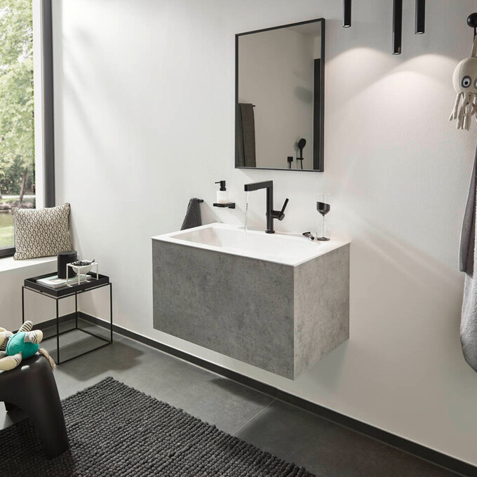 Змішувач для умивальника Hansgrohe Finoris Black Matt 76063670 (чорний матовий, з донним клапаном, з висувною лійкою), Колір виробника: чорний матовий, фото , изображение 2