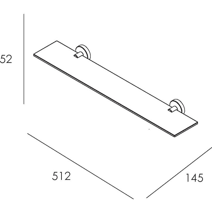 Полка в ванную Imprese Skala Chrome 161275 (51.2x14.5 см, настенная), фото 2