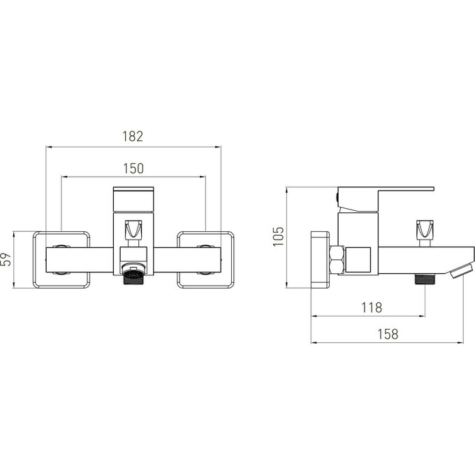Смеситель для ванны Volle Pardo Grey 1548.030106 (серый), Цвет производителя: серый, фото 3