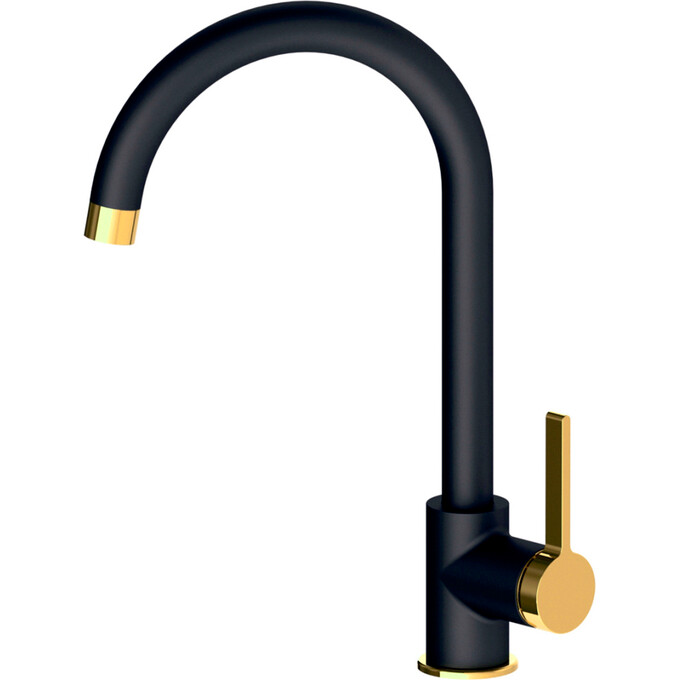Смеситель для кухни Volle Mora Black Matt/Gold 1537.110126 (черный матовый/золотой), Цвет производителя: золото, черный матовый, фото 