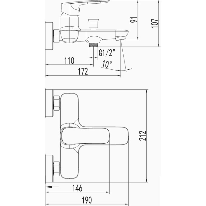 Набор смесителей для ванны Imprese Loket SET20230914 (10230+T-15084), фото 3