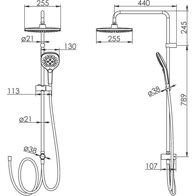 Душевая система Imprese Bila Desne со смесителем Imprese Kampa SET20230911 (015285+T-00260SQ), фото 5