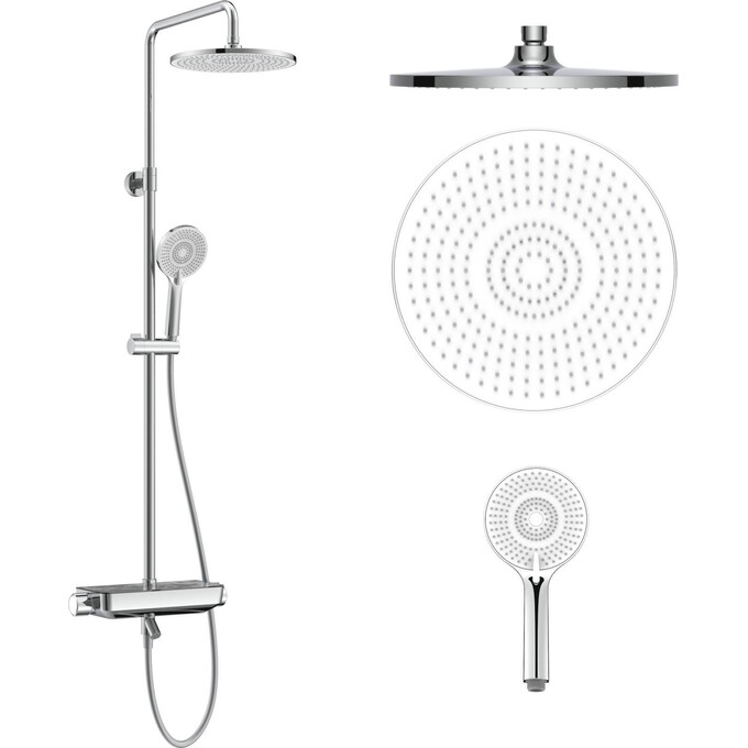 Душевая система с термостатом Imprese Centrum LX Chrome T-10260LX (с изливом и полочкой), фото 