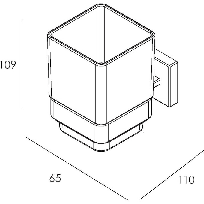 Стакан для зубных щеток Imprese Bilovec Black 121255B (черный, настенный), Цвет производителя: черный, фото 2
