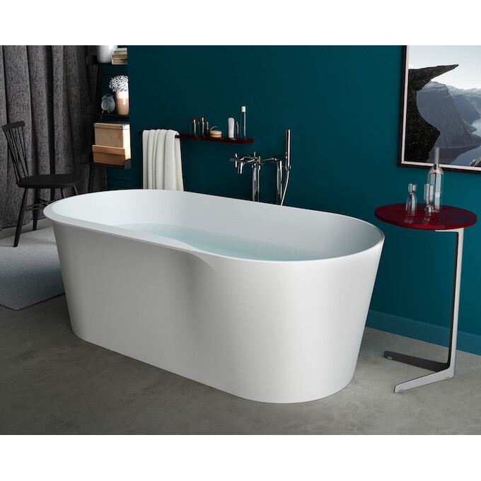 Каменная ванна Roca Raina A248466000 (159x79 см, отдельностоящая, с сифоном), фото 3