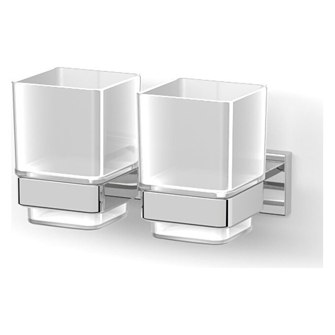 Стакан для зубных щеток Imprese Bilovec Chrome 122255 (настенный, двойной), Цвет производителя: хром, фото 