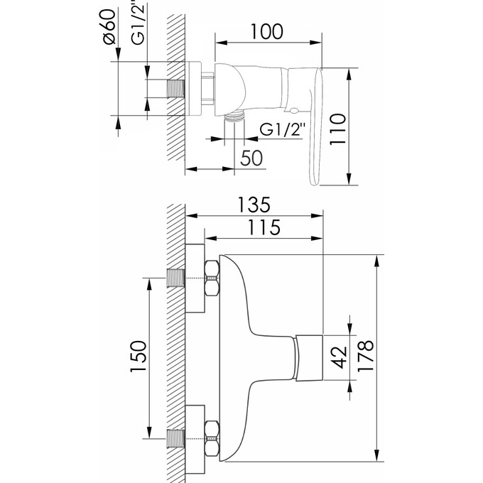 Смеситель для душа Volle Trajan Chrome 1545.100101, фото 3