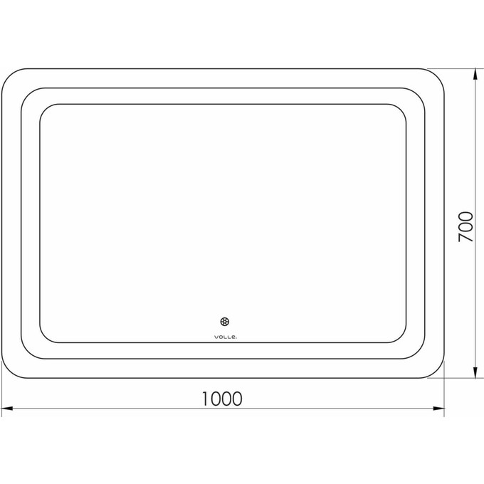 Зеркало для ванной комнаты Volle Luna Tanga 1648.52121700 (100x70 см, с подсветкой по контуру, с сенсорным выключателем), Доступные размеры: 100 x 70, фото 5