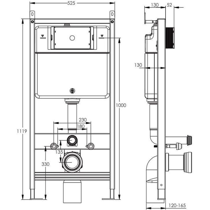 Инсталляция для унитаза 3 в 1 Volle Master Evo 212010 (c прокладкой и креплением к стене), фото 7