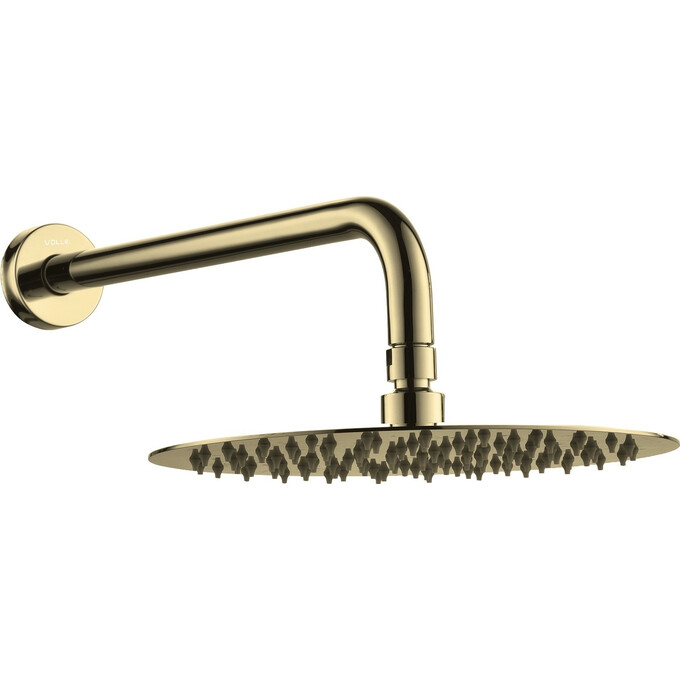 Верхний душ Volle Cascada R100 Gold 1586.180215 (золотой, 1 режим струи, с кронштейном), Цвет производителя: золото, фото 