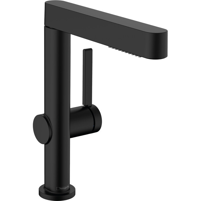Змішувач для умивальника Hansgrohe Finoris Black Matt 76063670 (чорний матовий, з донним клапаном, з висувною лійкою), Колір виробника: чорний матовий, фото 