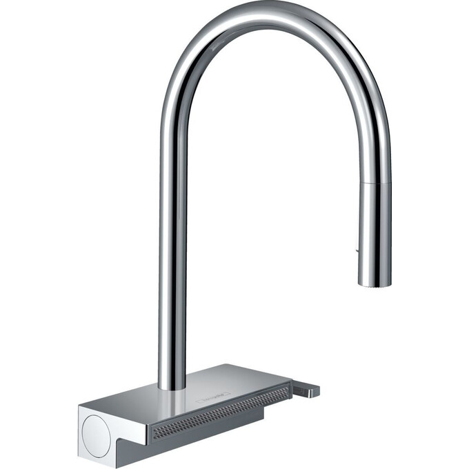 Змішувач для кухні Hansgrohe Aguno Select M81 73831000 (з висувною лійкою та водоспадом), Колір виробника: хром, фото 