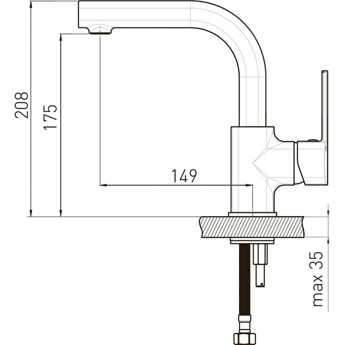 Змішувач для умивальника Volle Sota Black Matt 1538.010204 (чорний матовий), фото , изображение 2