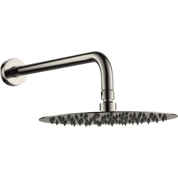 Верхний душ Volle Cascada R100 Nickel 1586.180202 (никель, 1 режим струи, с кронштейном), Цвет производителя: никель, фото 