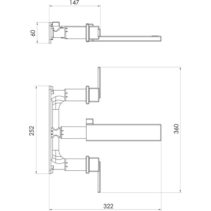 Змішувач прихованого монтажу для умивальника Imprese Deira Chrome ZMK122001030 (хром, внутрішня частина в комплекті), Колір виробника: хром, фото , изображение 2