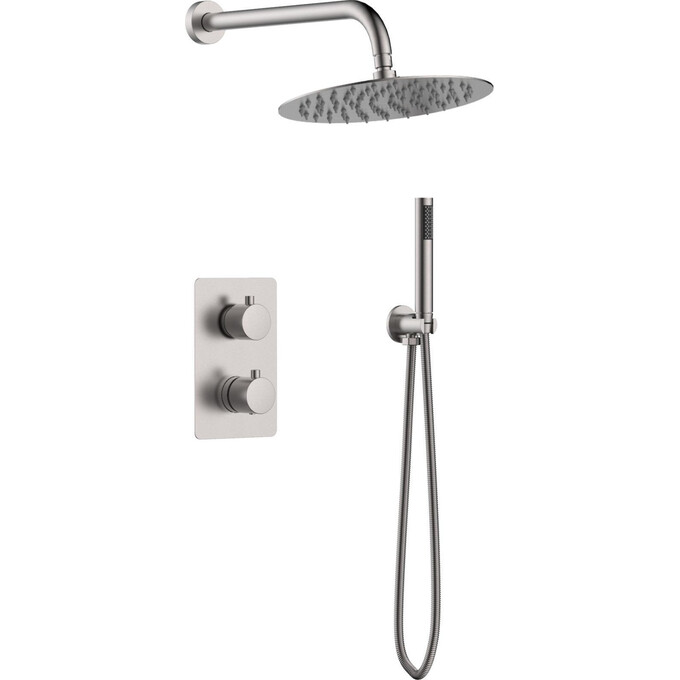 Душевая система с термостатом Volle Sistema R Nickel 1585.090102 (никель, скрытого монтажа), Цвет производителя: никель, фото 